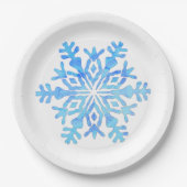 Elegante kerst sneeuwvlok papieren bordje (Voorkant)