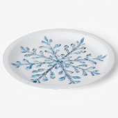 Elegante kerst sneeuwvlok papieren bordje (Gekanteld)