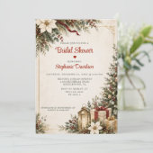 Elegante Kerst Thema Bruidsfeest | Kaart (Staand voorkant)