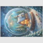 Elegante kerst tissue paper scène krans tissuepapier (Voorkant)