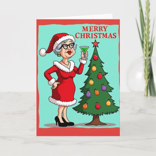 Elegante Kerst Toast Kaart (Voorkant)