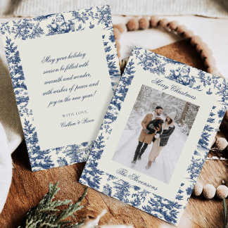 Elegante Kerst Toile Familie Vakantie Foto Kaart