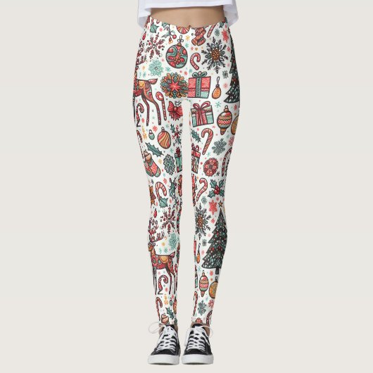 Elegante Kerst  Tree Gift Leggings (Voorkant)