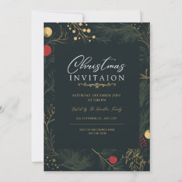 Elegante kerst uitnodiging Kaart