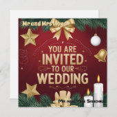 Elegante Kerst Uitnodiging Kaart (Voorkant / Achterkant)