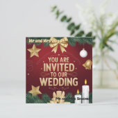 Elegante Kerst Uitnodiging Kaart (Staand voorkant)