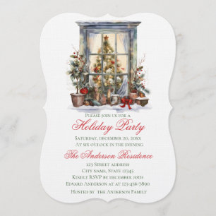 Elegante kerst uitnodigingsraam kaart
