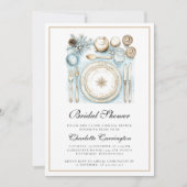 Elegante kerst vakantie bruids douche uitnodiging (Voorkant)