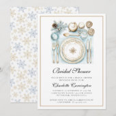 Elegante kerst vakantie bruids douche uitnodiging (Voorkant / Achterkant)