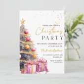 Elegante kerst vakantie feest uitnodiging (Staand voorkant)