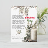 Elegante kerst vakantie kaars party uitnodiging (Staand voorkant)
