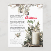 Elegante kerst vakantie kaars party uitnodiging flyer (Voorkant)