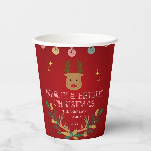 Elegante Kerst Vakantie Papieren beker (Voorkant)