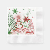 Elegante kerst, vakantie, rood en groen servetten (Voorkant)
