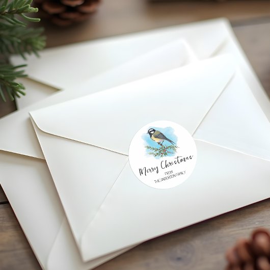 Elegante Kerst van Vogels Ronde Sticker