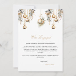 Elegante kerst verlovingsaankondigingskaart aankondiging