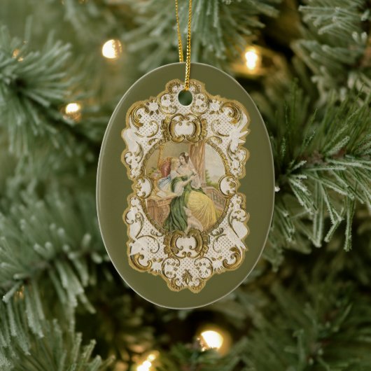 elegante  kerst Victoriaans Keramisch Ornament (Boom)