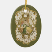 elegante  kerst Victoriaans Keramisch Ornament (Voorkant)