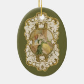 elegante  kerst Victoriaans Keramisch Ornament (Achterkant)