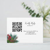 Elegante kerst voor bruiloft Vriendelijk RSVP (Staand voorkant)