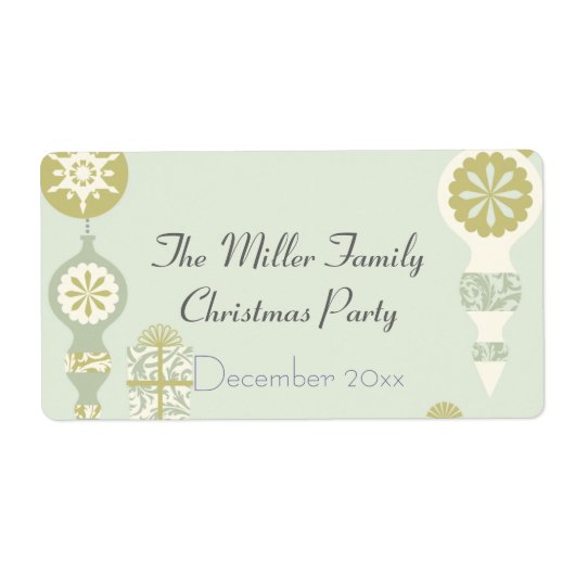 Elegante kerst waterfles etiket (Voorkant)