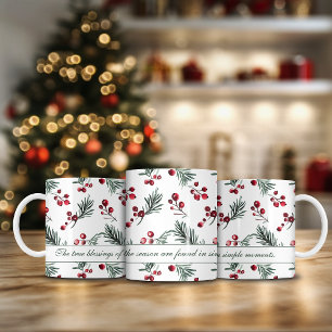 Elegante kerst Waterverf botanische quote Koffiemok