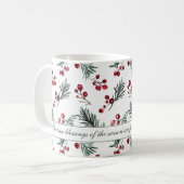 Elegante kerst Waterverf botanische quote Koffiemok (Voorkant links)