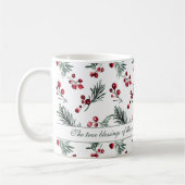 Elegante kerst Waterverf botanische quote Koffiemok (Links)