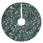 Elegante kerst Waterverf groen en bessen Kerstboom Rok (Voorkant)