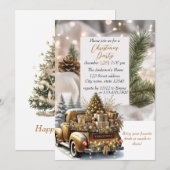 Elegante kerst Waterverf sneeuw Kaart (Voorkant / Achterkant)