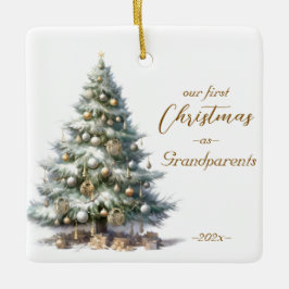 Elegante kerst Waterverf sneeuw Keramisch Ornament