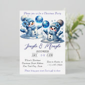 Elegante kerst Waterverf Snowy Folie Feestdagenkaart (Staand Voorkant)