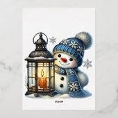 Elegante kerst Waterverf Snowy Folie Feestdagenkaart (Achterkant)