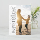 elegante kerst wervelingen foto GELUKKIGSTE Feestdagenkaart (Staand voorkant)