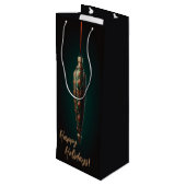 Elegante kerst wijn geschenk tas cadeautas (Achterkant Gekanteld)