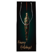 Elegante kerst wijn geschenk tas wijn cadeautas (Achterkant)