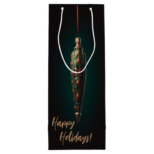 Elegante kerst wijn geschenk tas wijn cadeautas (Achterkant)