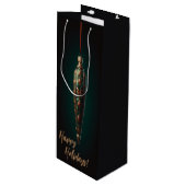 Elegante kerst wijn geschenk tas wijn cadeautas (Voorkant Gekanteld)