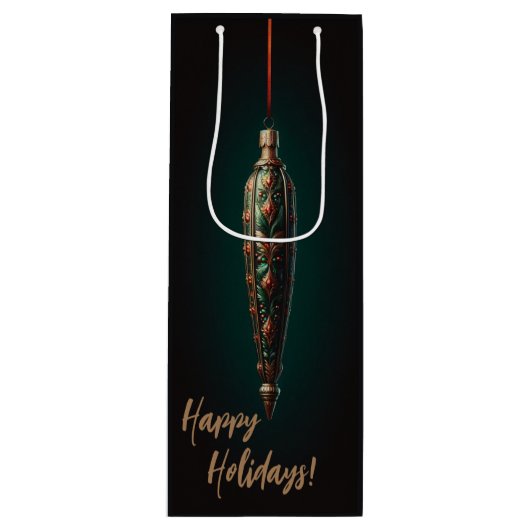 Elegante kerst wijn geschenk tas wijn cadeautas (Voorkant)