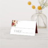 Elegante Kerst Winter Bloemen Plaatskaartje (Voorkant)