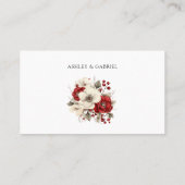 Elegante Kerst Winter Bloemen Plaatskaartje (Achterkant)