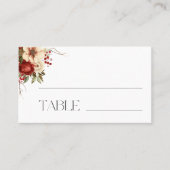 Elegante Kerst Winter Bloemen Plaatskaartje (Voorkant)