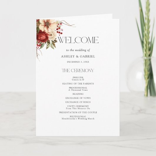 Elegante Kerst Winter Bloemen Programma (Voorkant)