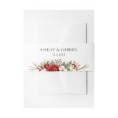 Elegante Kerst Winter Bloemen Uitnodigingen Wikkel (Voorkant Voorbeeld)