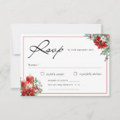 Elegante kerst | Winter bloemenbruiloft RSVP Kaartje (Voorkant)