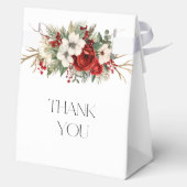 Elegante Kerst Winter Bloemstuk Bedankdoosjes (Achterkant)