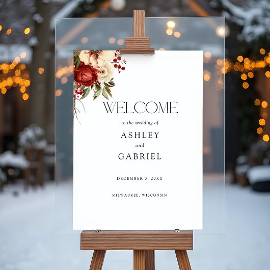 Elegante Kerst Winter Bloemstuk Poster