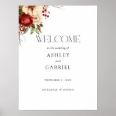 Elegante Kerst Winter Bloemstuk Poster (Voorkant)