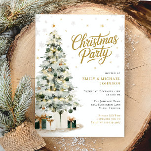 Elegante Kerst Winter Boom Feest Kaart