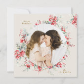 Elegante Kerst Winter Foliage Arch Foto Feestdagenkaart (Achterkant)